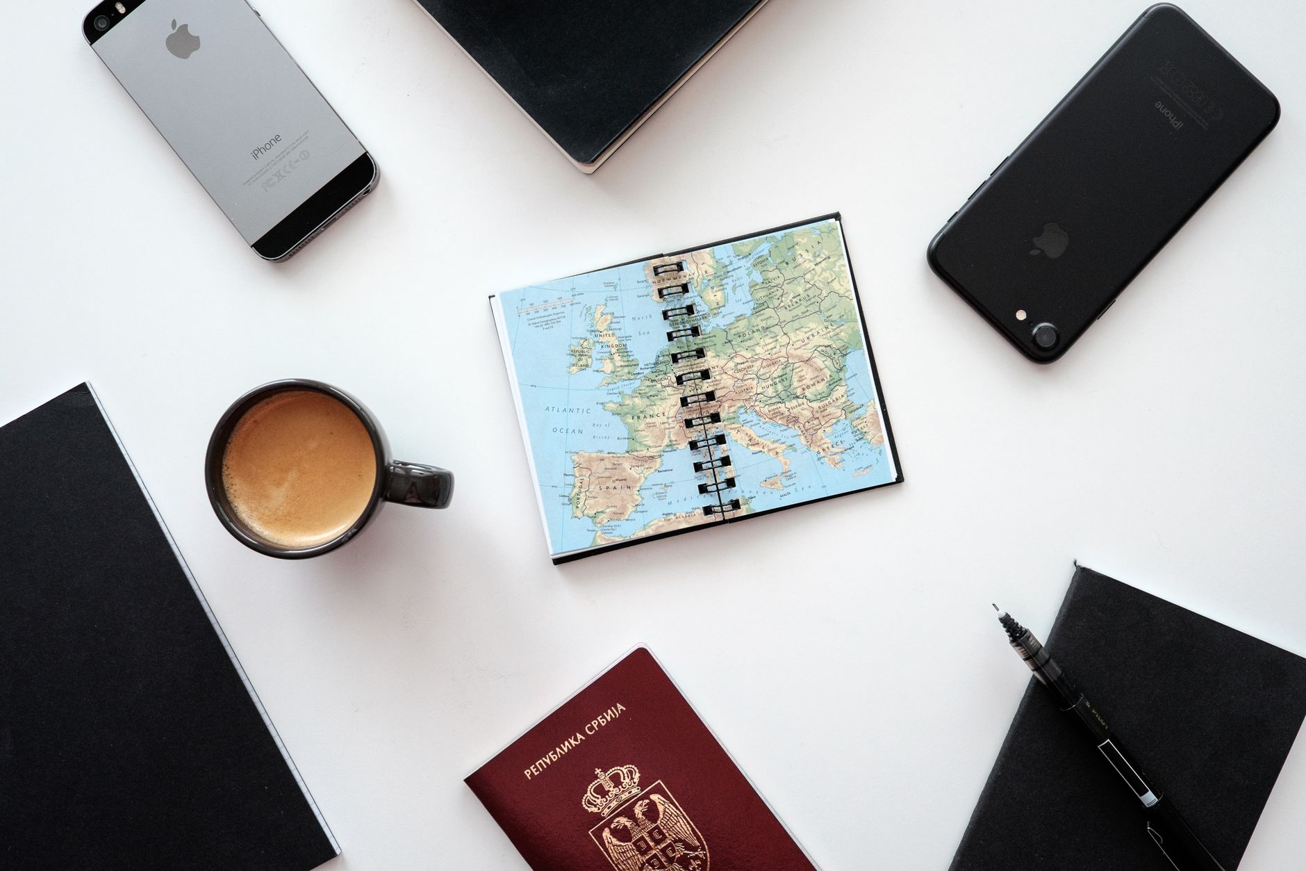 Custom itinerary notebook and map